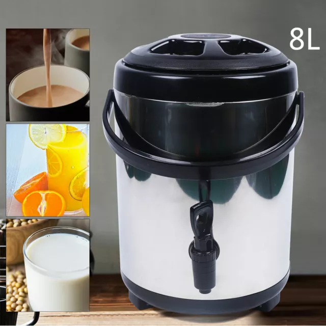 New 8L Thermos Water Barrel Beverage Dispenser Cans Bottles Can Milk Tea Juice