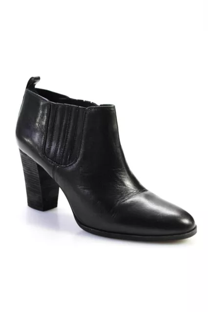 Michael Michael Kors Womens Round Toe Leather High Heel Ankle Boots Black Size 9