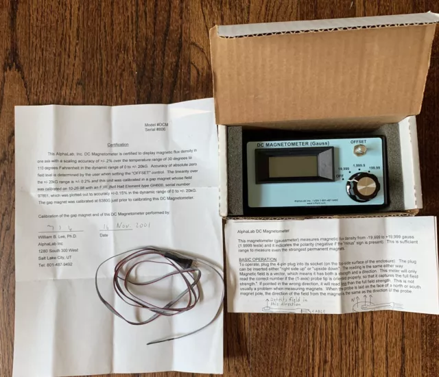 ALPHALAB, SERIAL NUMBER 806, DC (Gaussmeter). Original