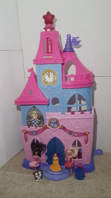 Little People Disney Princess Magical Castle34" 2016 w/Wand, dog&3 princess WORK