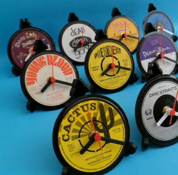 Upcycled Vinyl Record DESK CLOCKS Each made from an actual Vinyl Record LIST D