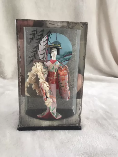 Vintage Japanese Geisha In Case - 16cm Tall