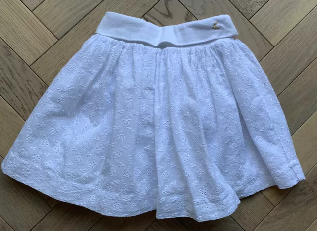 Petit Bateau Pristine White Cotton Broderie Anglaise Skirt 6Y 2