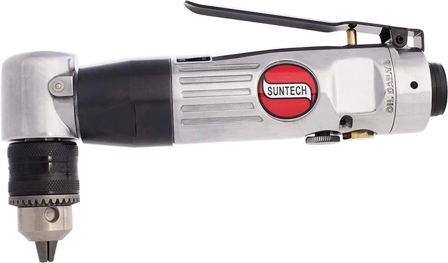 Sunmatch 3/8″ Reversible Pneumatic Angle Drill, Silver