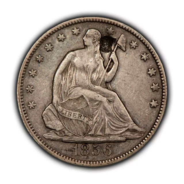 1856 50c Seated Liberty Silver Half Dollar - XF Dets - SKU-H2957