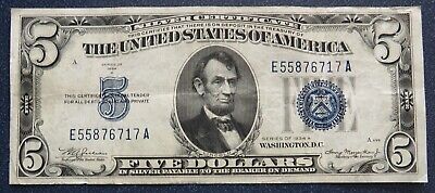 1934A Series $5 Mule Silver Certificate Blue Seal Note - Item# 6082