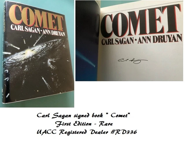 Carl Sagan KOMET Kosmos signiertes Buch Erstausgabe selten UACC
