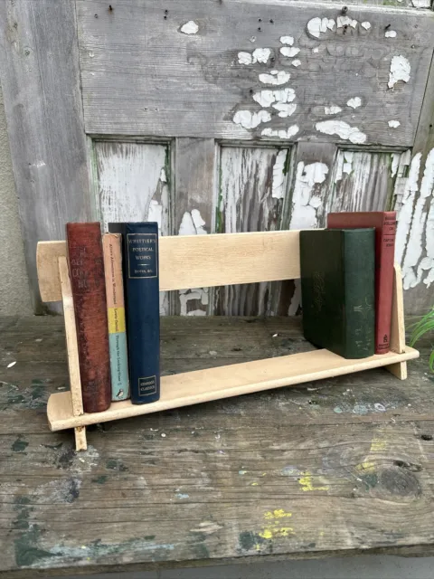 VINTAGE BOOK TROUGH c20th WOOD SHELF MID CENTURY Retro Prop