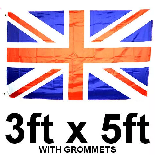Union Jack Polyester Flag 3 x 5ft - Large House Wall Outdoor Indoor Party Decor