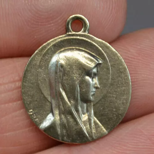 Religious Jewelry - Antique Medal Saint Marie Lourdes Ap160/2