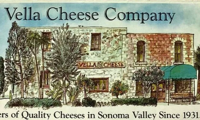 Vintage 1970s Vella Cheese Company Sonoma Valley Print High Moisture Bear Flag