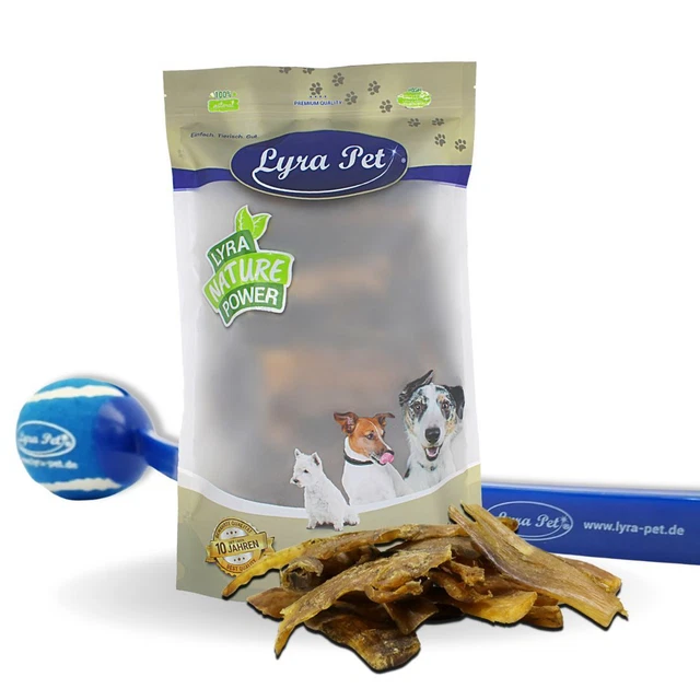 5 kg Rindernackensehnen Hundefutter Kaustreifen Snack Lyra Pet® + Ballschleuder