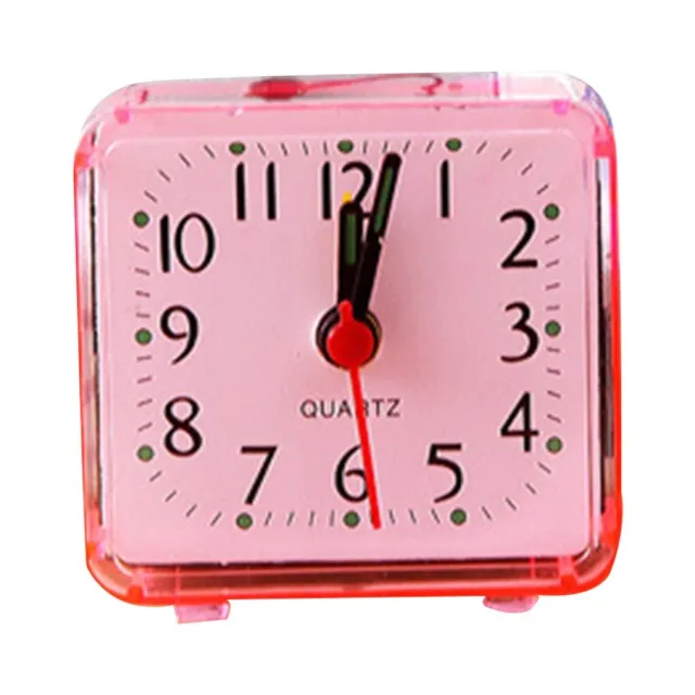 Square Small Bed Alarm Clock Travel Clock Mini Desk Watch Transparent Case new 3