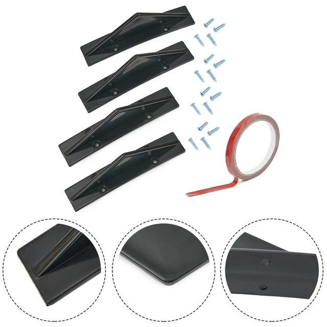 4x Universal Rear Bumper Diffuser Spoiler Lip Splitter Shark-Fin Trim Cap Covers