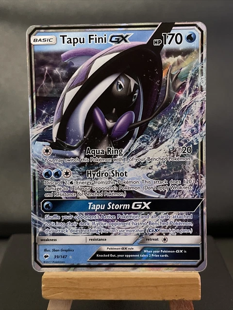 Pokemon Card Tapu Fini GX 39/147 Burning Shadows Half Art Near Mint