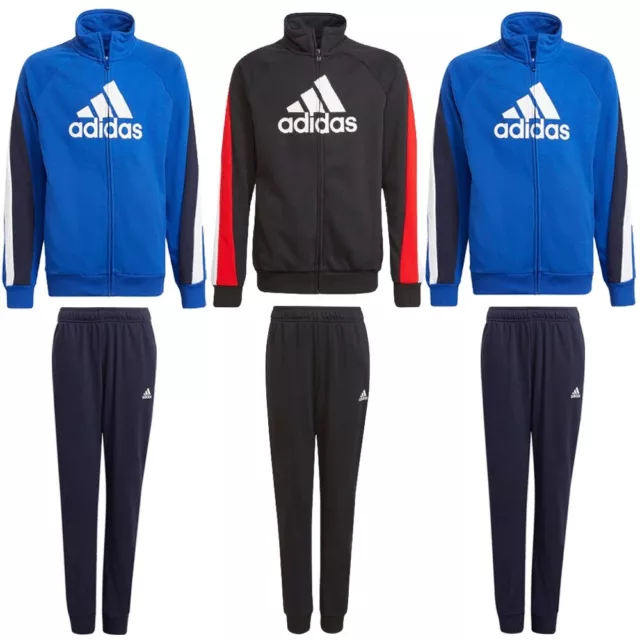 Adidas Jungen Kinder Trainingsanzug Unterteil Blog Jacke mit durchgehendem Reißverschluss Hose Trainingshose Oberteil