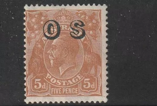 STAMPS AUST   KGV  5d  OPTD  O S   C OF A WMK  MUH