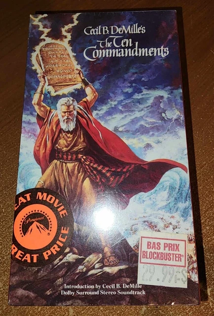 THE TEN COMMANDMENTS (VHS, 1990, 2-Tape Set) Charlton Heston factory ...