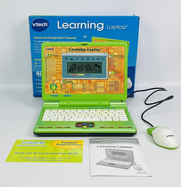 Vtech Learning Laptop In Box & WORKS 40 Activities Installed Tracks Kid Progress