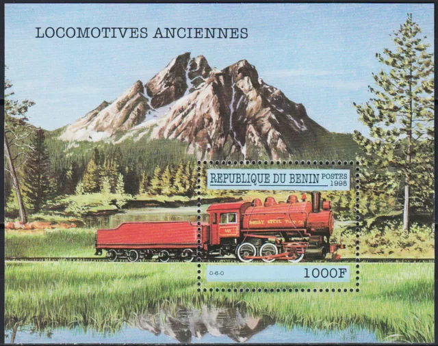 Benin S/S Old Locomotives 1998 MNH-6 Euro