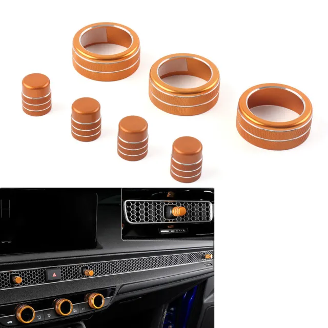 Switch Knob Ring Cover Trim Orange For Honda Civic 11th 2022+ For CRV 2023-2024