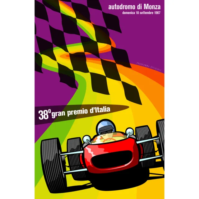 Italian Grand Prix 1967 Autodrome Sport Car Racing Huge Wall Art Poster Print