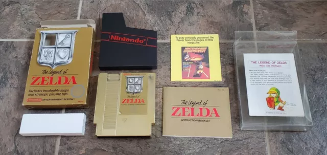 LEGEND OF ZELDA 1 NES 5 SCREW 1ST PRINT CART, MAP & BOOKLET