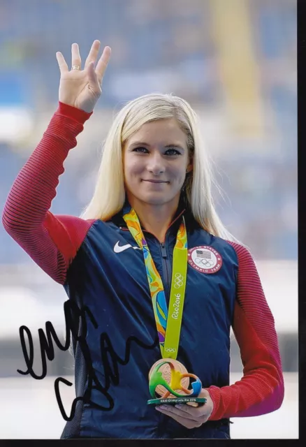 Emma COBURN - USA - Leichtathletik - Olympia 3.OS Bronze 2016 Foto signiert