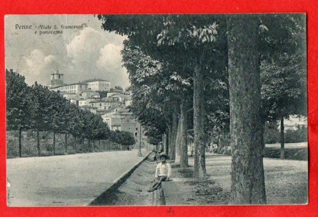 PENNE - PORTA S. FRANCESCO E PANORAMA-vg 1925 -PESCARA