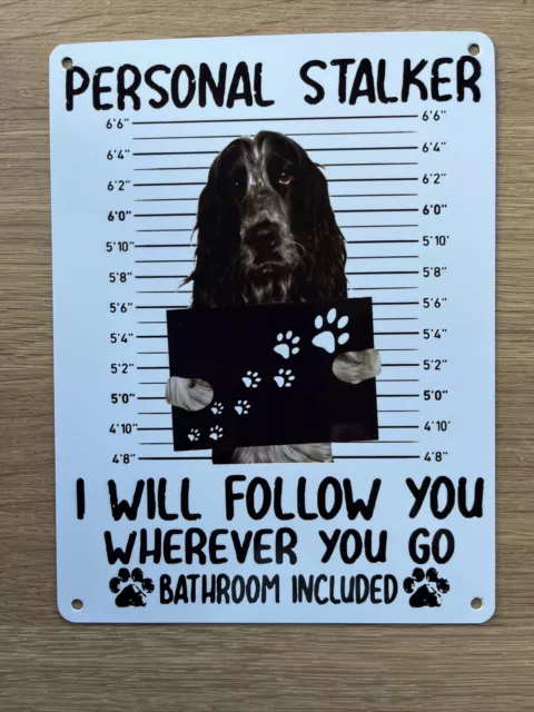 cocker spaniel Plaque Blue Roan Personal Stalker 8x6inch