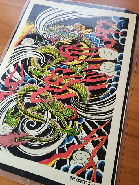¡Flash de tatuaje tradicional vintage pintado a mano de Bob Roberts!