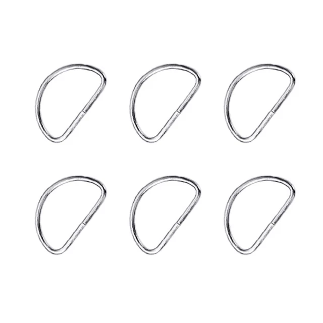 100 PIEZAS Anillo de Bolsillo Llavero Anillos D De Metal Acero Inoxidable Semicírculo