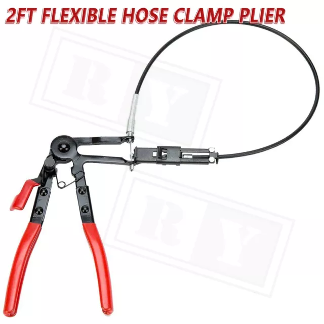 2FT Flexible Hose Clamp Plier Wire Long Reach for Car Truck Fuel Oil Water Pipe