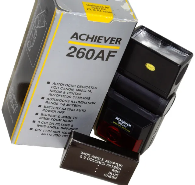 NOS Achiever 260AF Flash, Pentax Dedicated: Powereful & Inexpensive