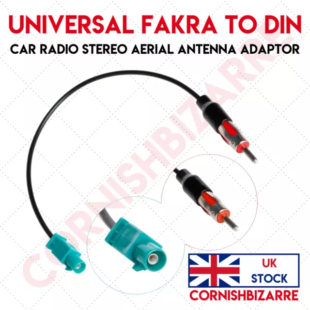 Universal Fakra To Din Car Radio Stereo Aerial Antenna Adaptor - Uk Stock