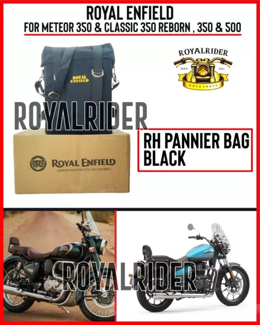 Royal Enfield "RH PANNIER BAG BLACK" Pour Classic 350 REBORN & METEOR 350
