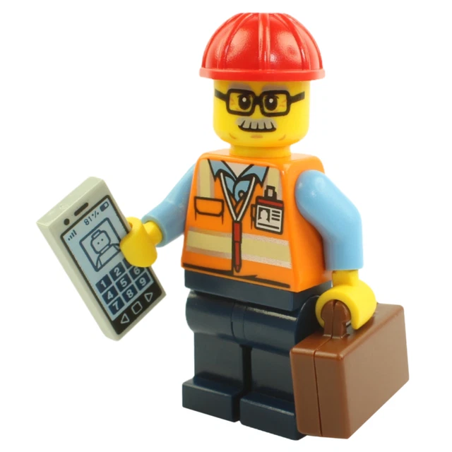 LEGO CITY MINIFIGURE health and safety officer construction site boss