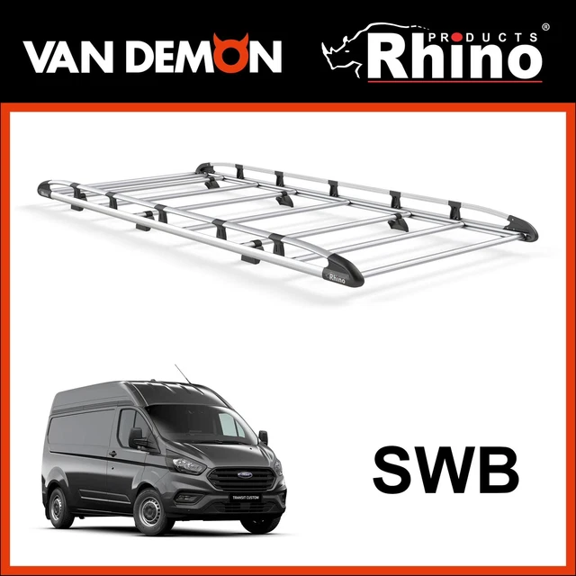 FORD TRANSIT CUSTOM Roof Rack + Roller SWB High Roof Models Rhino ...