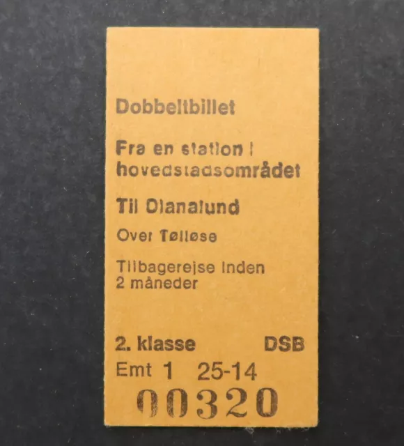 Ancien ticket transport DANEMARK Dianalund Tolloso 00320 train 33