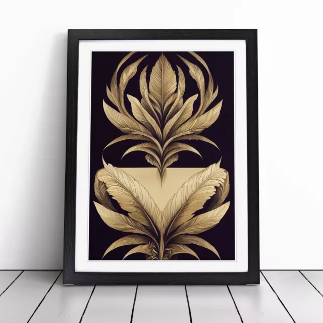 Art Deco Feather No.1 Wall Art Print Framed Canvas Picture Poster Decor