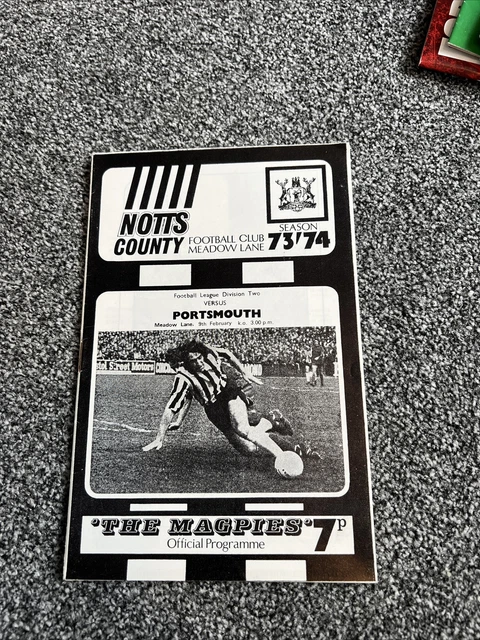 Notts County Fc Vs Portsmouth Fc Football League Division 2 Program 9/2/1974