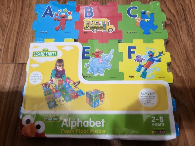 SESAME STREET ALPHABET Foam Floor Puzzle Elmo Cookie Monster Abby Big