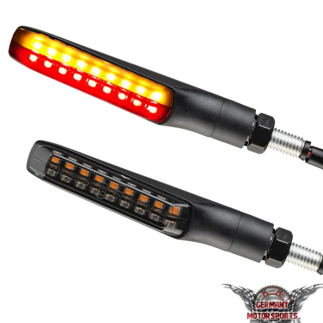 Motorrad LED Rücklicht Bremslicht Blinker Flat schwarz getönt e-geprüft hinten