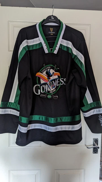 Guinness Toucan Black, Green and White Hockey Jersey