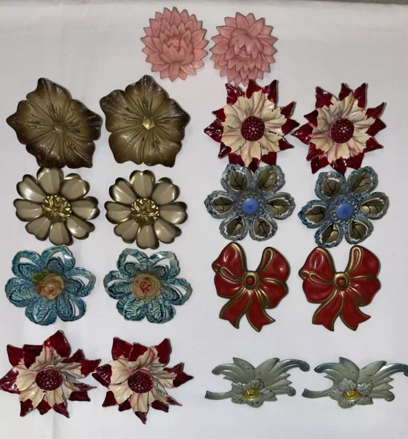 Vintage Mostly Metal (Couple Plastic) Curtain Push Pin Tie Backs Lot 31 Plus