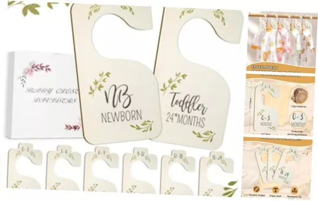 Baby Wardrobe Divider Clothes Organizer - Set of 8 Beautiful Wood Reversible