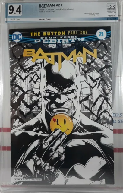💥 Pgx 9.4 Nm Batman #21 Fabok Partial Sketch Variant Wp Cgc The Flash Dc Comics