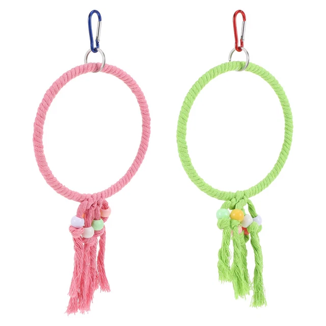 2 Pcs Kletterring Vogel Hängende Schaukel Gestreifter Barsch Spielzeug