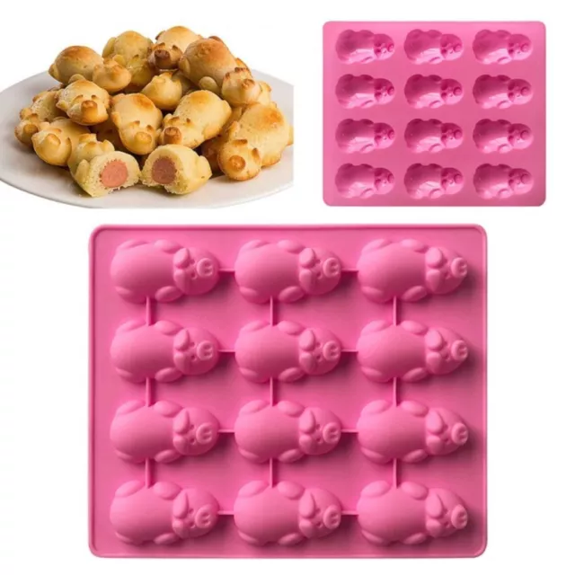 3D Mini Pig Mold Silicone Pig Cookie Mold Pig Baking Mold  Household