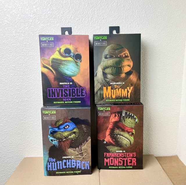 Neca Ultimate Teenage Mutant Ninja Turtles X Universal Monsters Set of 4 - New